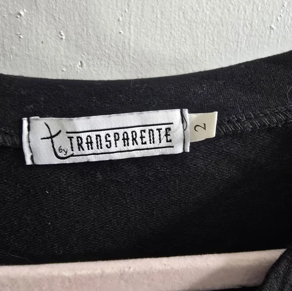 T By Transparente,Black Graphic Oversized Shirt - Picture 4 of 5